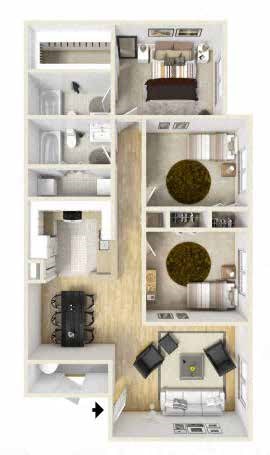 C1 3 BED 2 BATH at Northlake Apartments, Jacksonville, FL